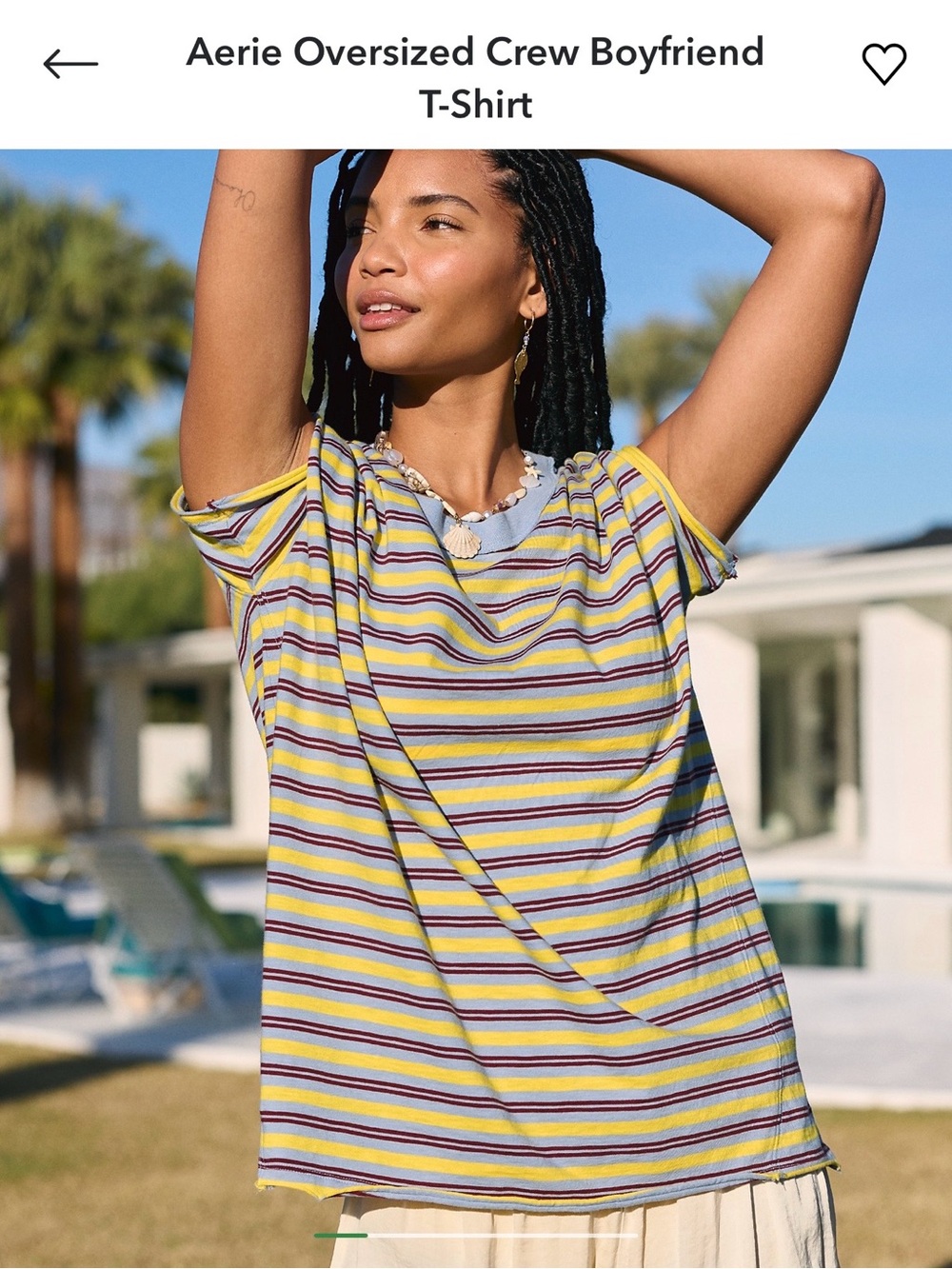 aerie Striped Oversized Crew boyfriend tshirt